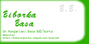 biborka basa business card